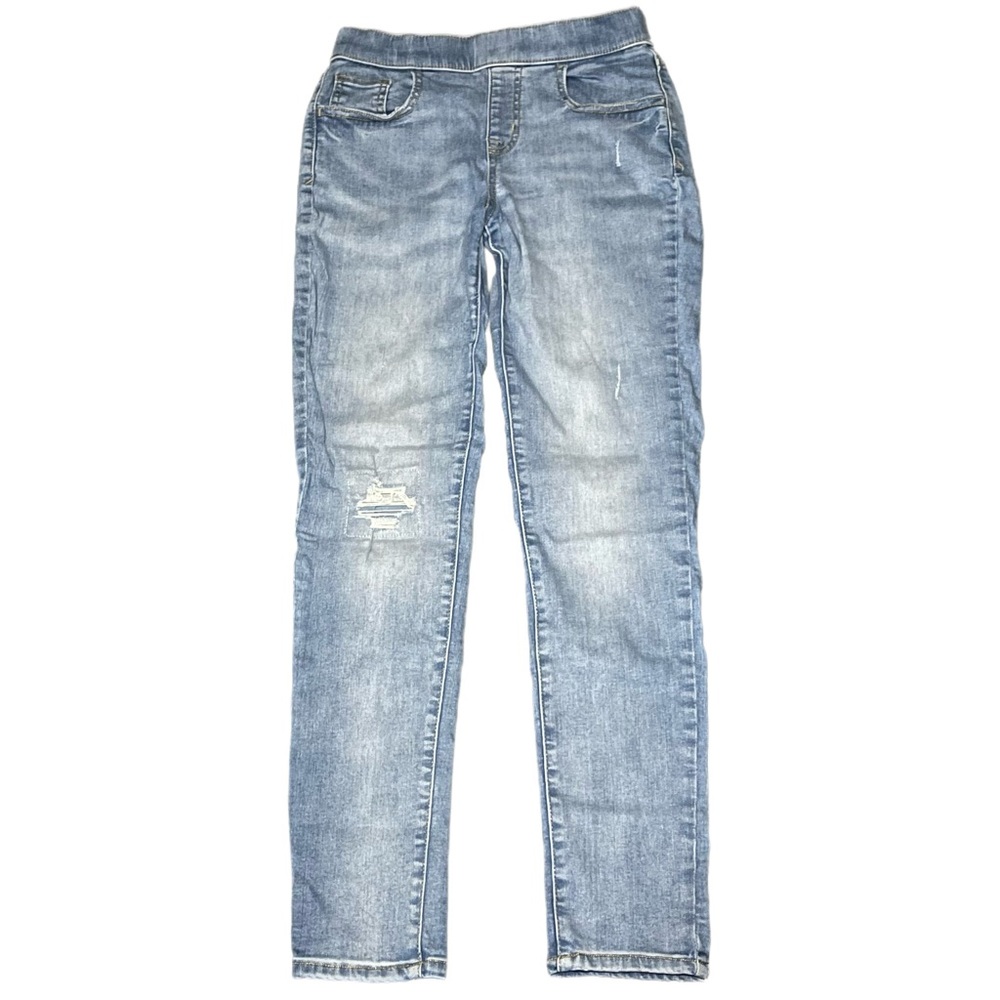 Cat & Jack Light Wash Jeans Size 16 – Elastic Waistband, Pre-Owned, No Flaws